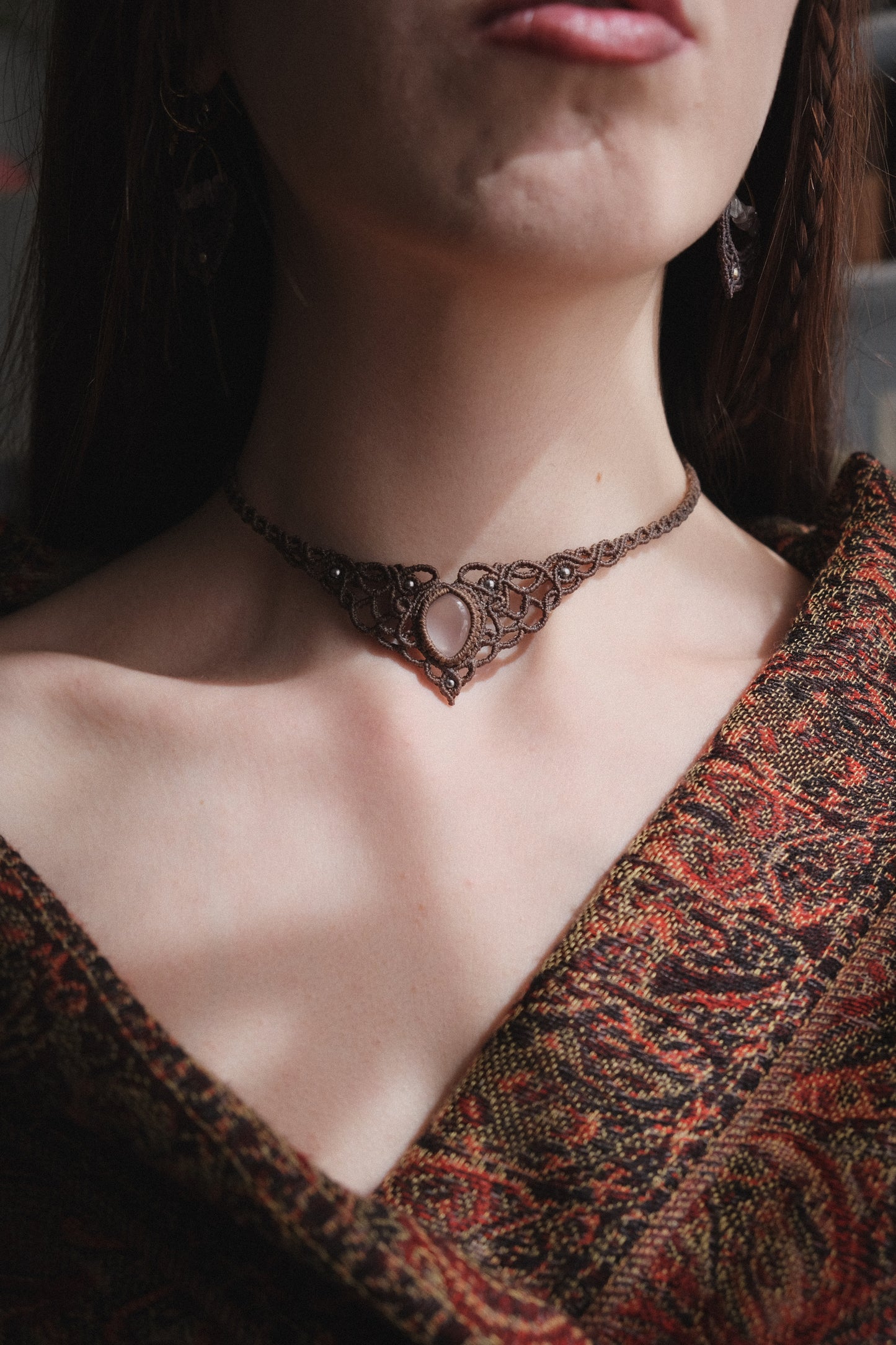 'Willow' Necklace with Rose Quartz