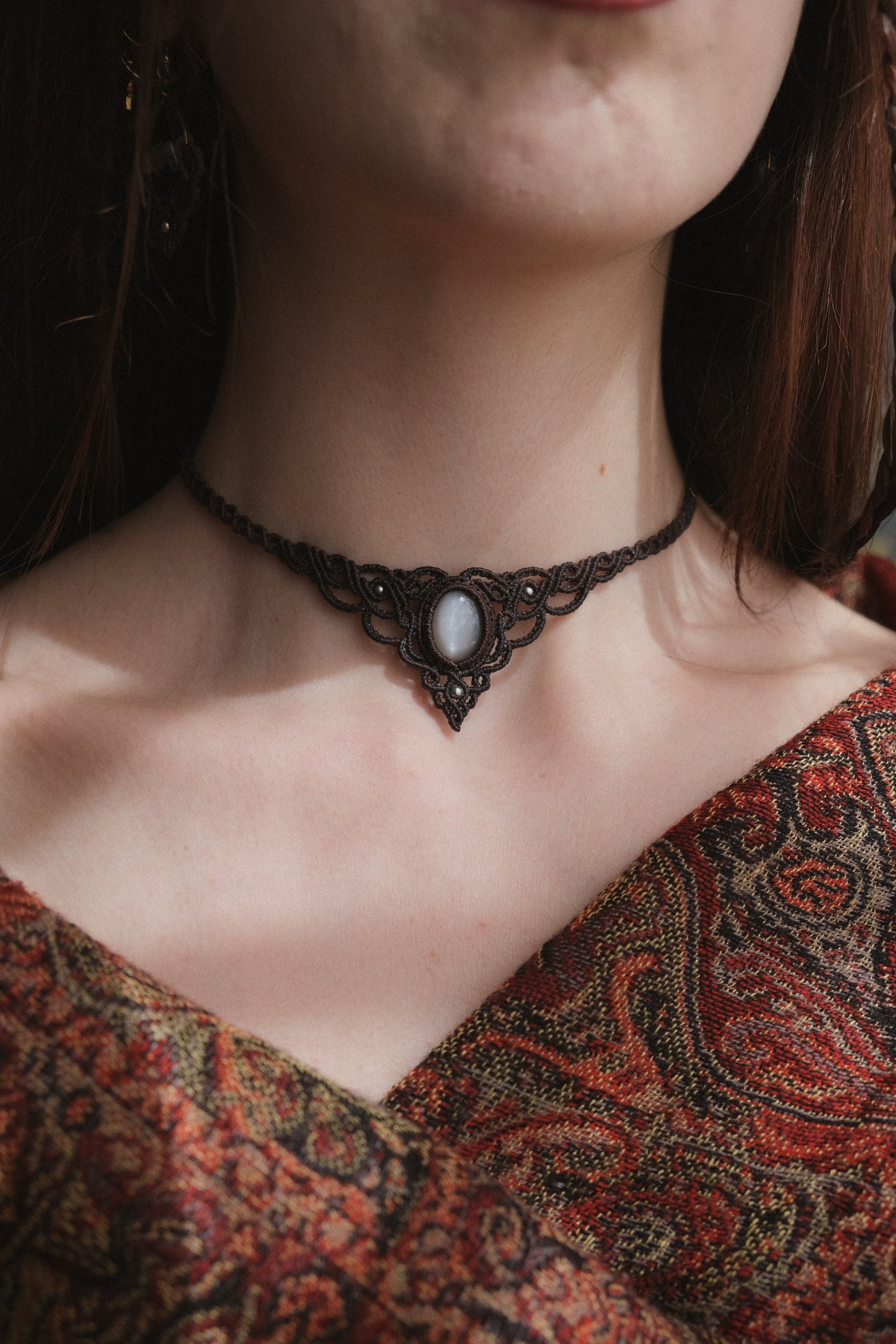 'Driade' Choker with Grey Moonstone