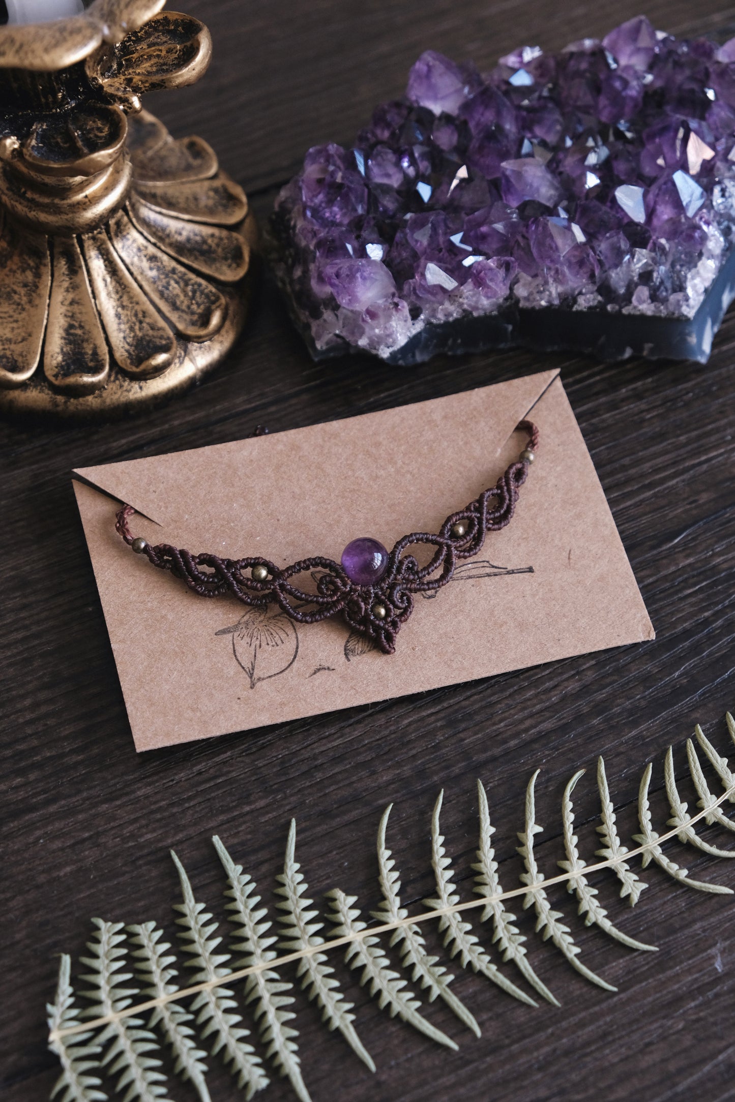 'Orchidee' Halskette mit Amethyst