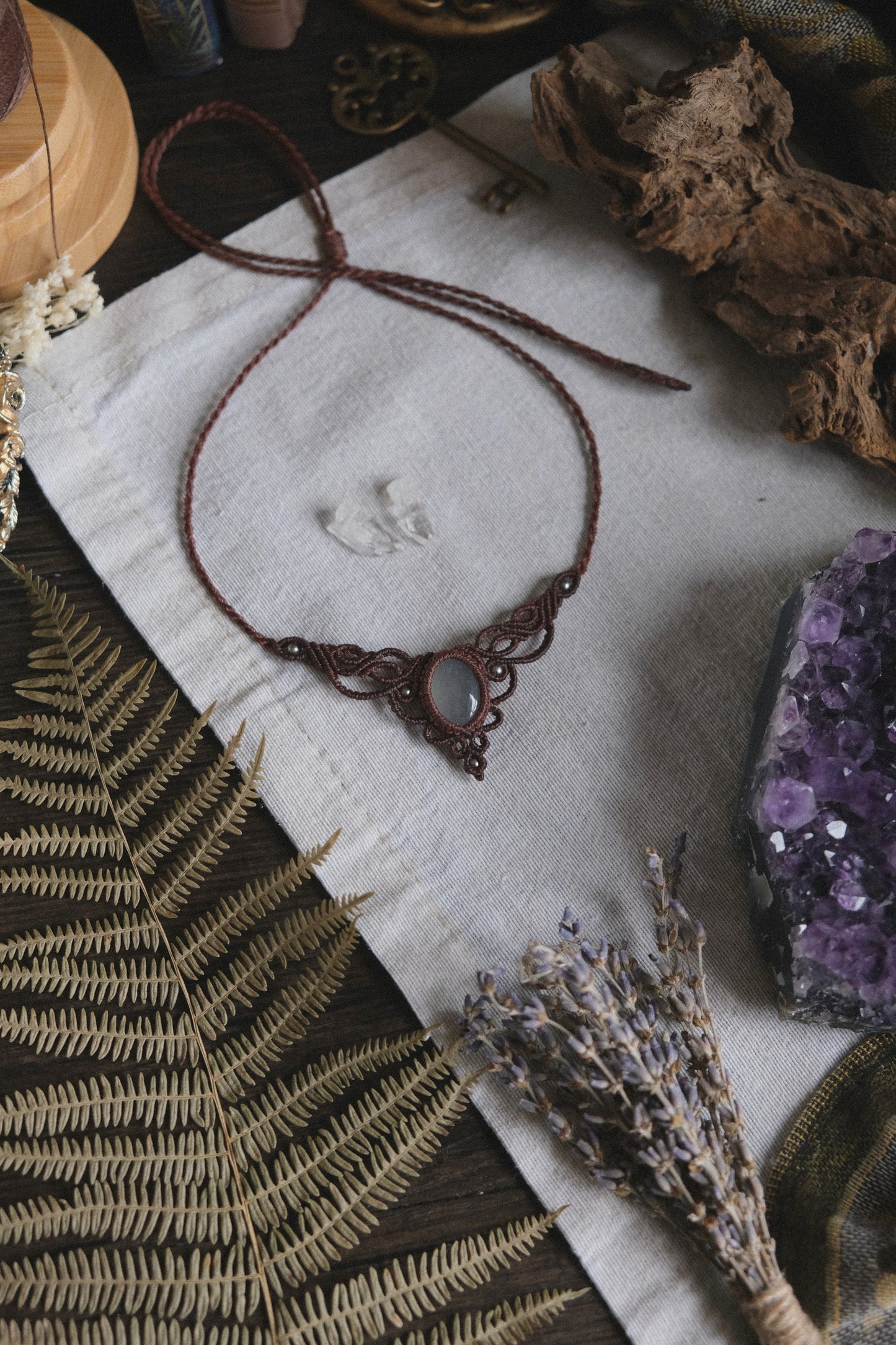 'Rugiada' Choker with Milky Aquamarine