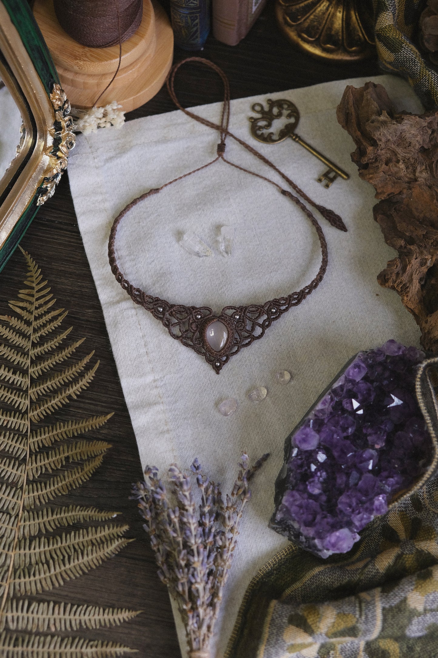 'Willow' Necklace with Rose Quartz