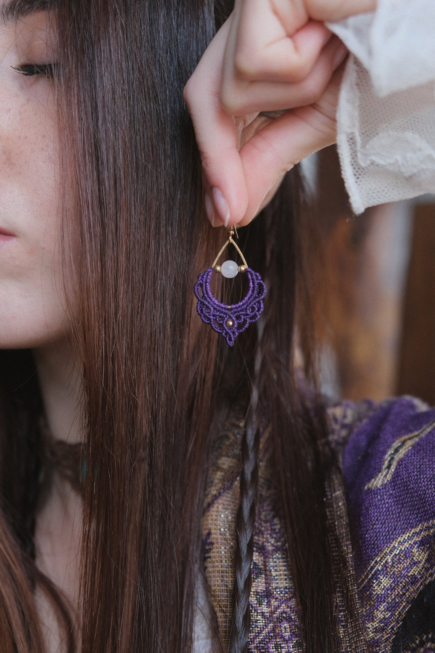 'Alyndra' Earrings with Rose Quartz