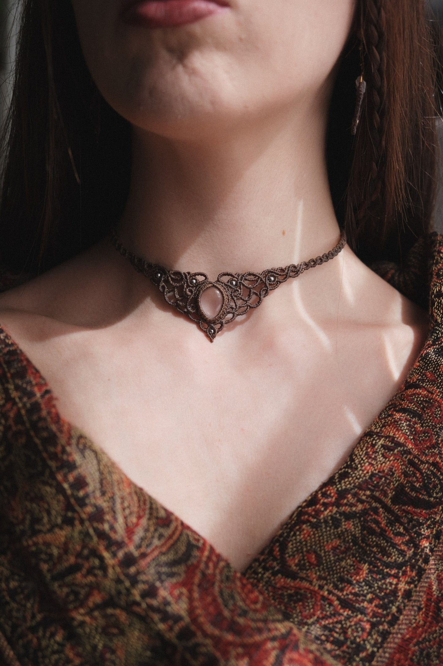 'Willow' Necklace with Rose Quartz