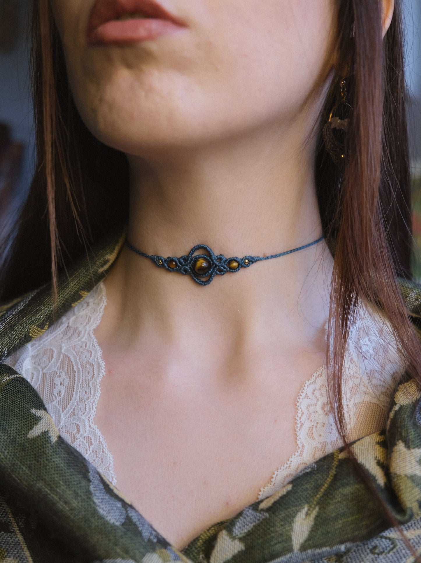 Choker ‘Dittamo’ con Occhio di Tigre