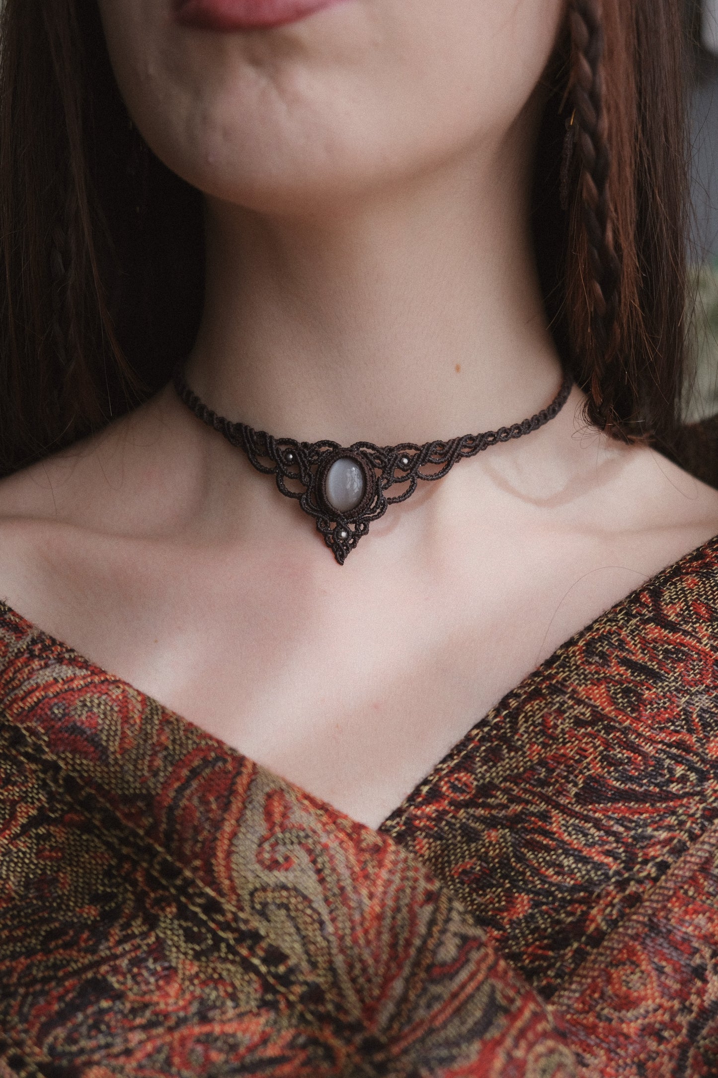'Driade' Choker with Grey Moonstone
