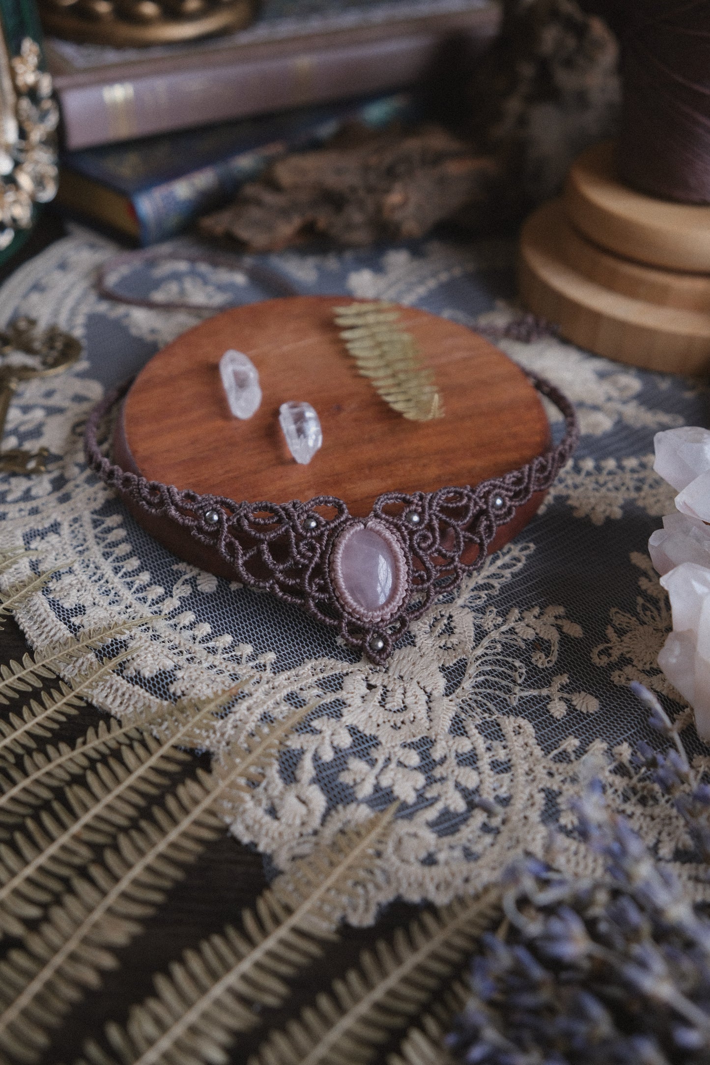 Girocollo ‘Salice’ con Quarzo Rosa
