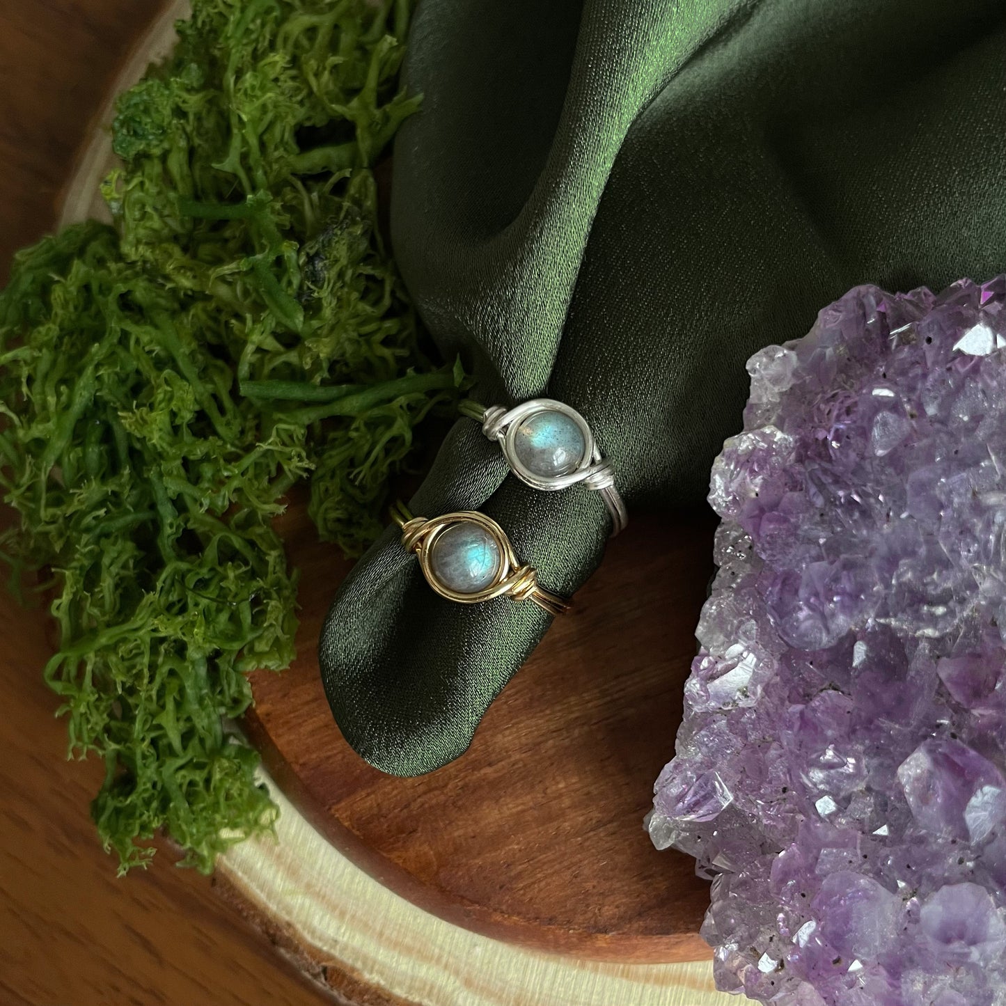 Minimal Labradorite ring