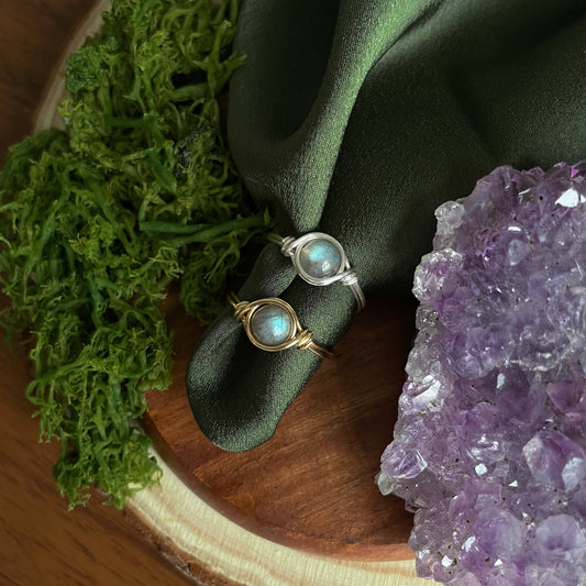 Minimal Labradorite ring