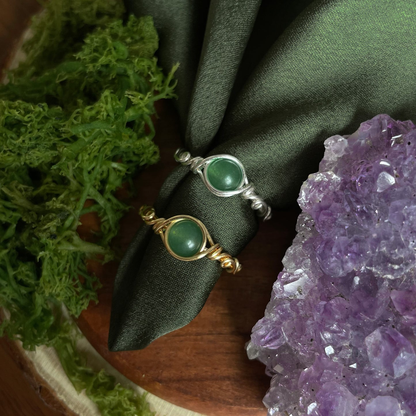 Miriel Ring in Green Aventurine