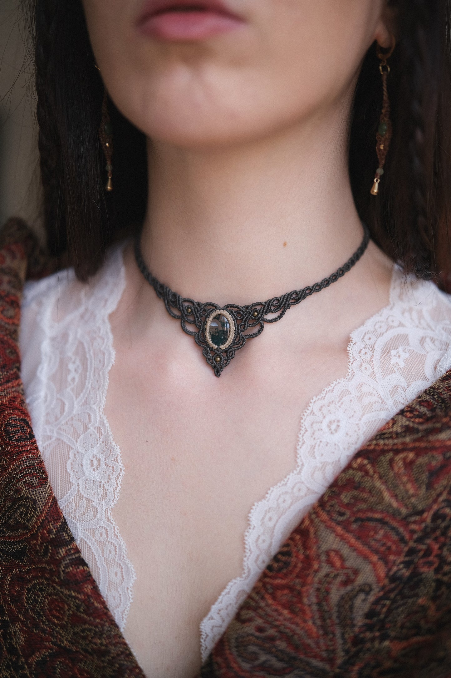 'Driade' Necklace with Moss Agate