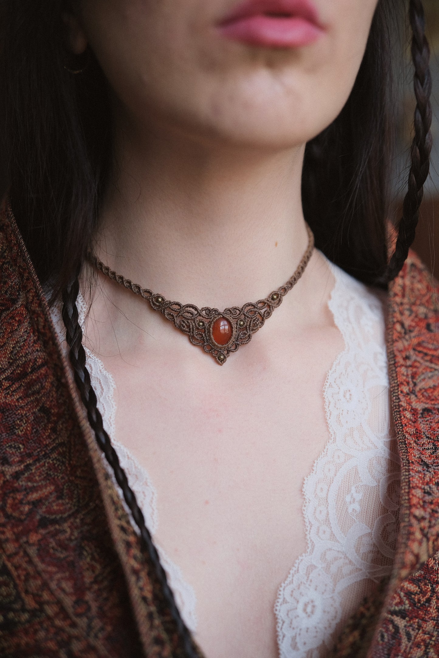 Girocollo ‘Amanita’ con Corniola