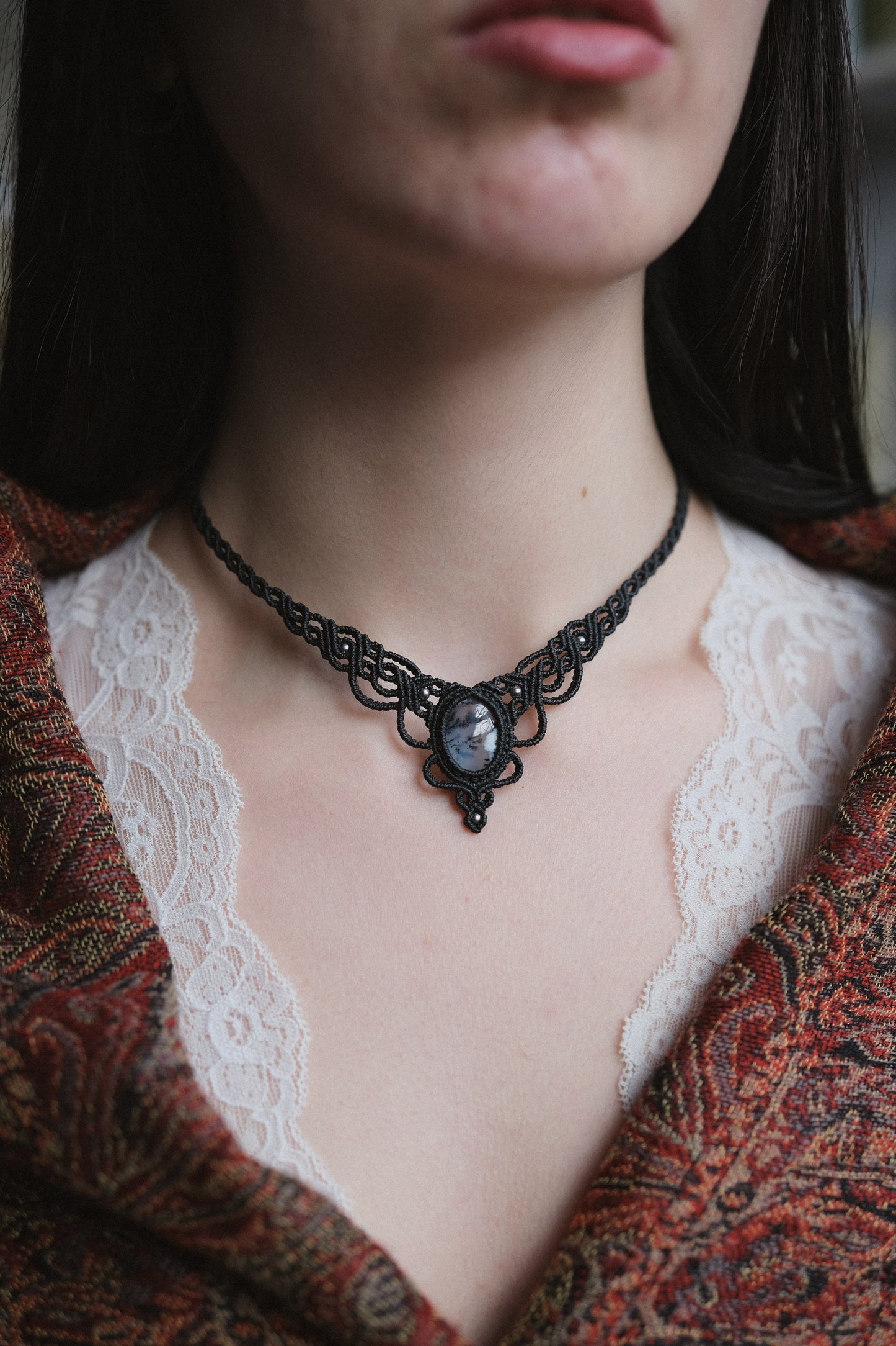 'Althaea' Choker with Dendritic Opal