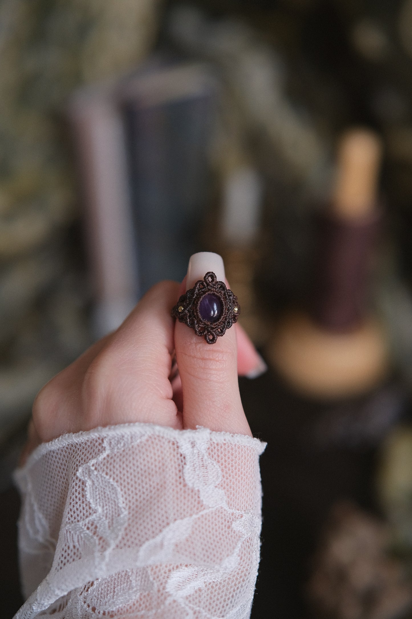 Anello ‘Elowen’ con Ametista