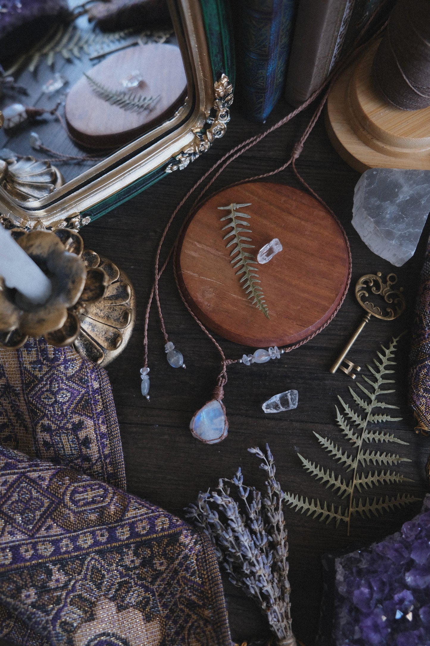 'Eirlys' Pendant with White Labradorite