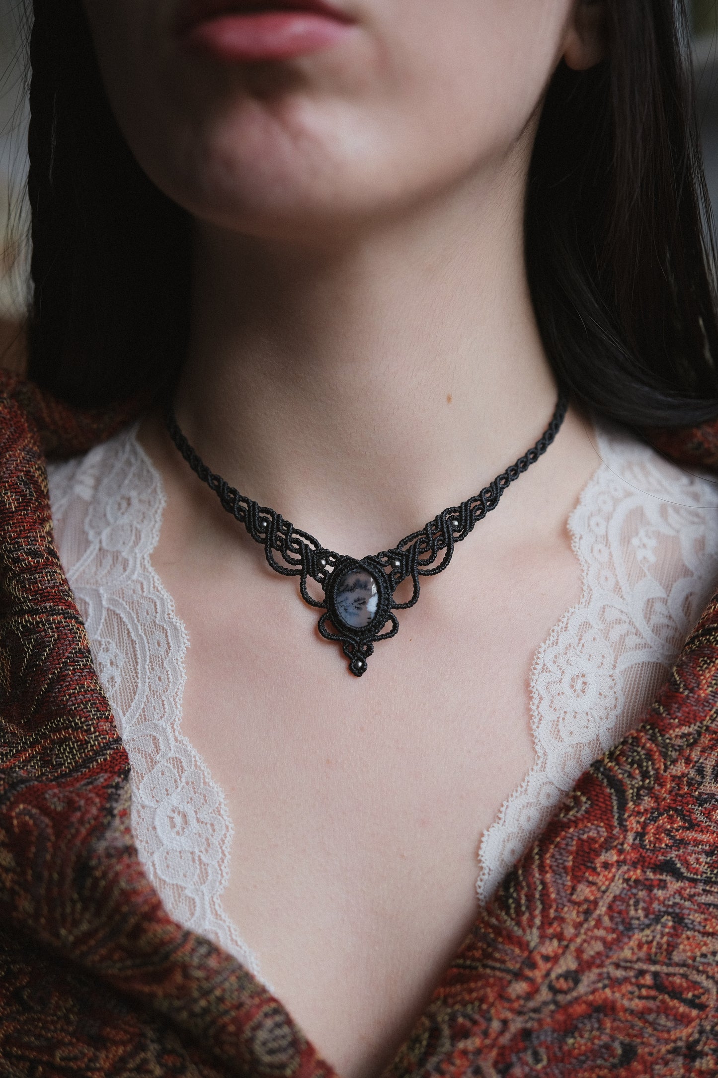 'Althaea' Choker with Dendritic Opal