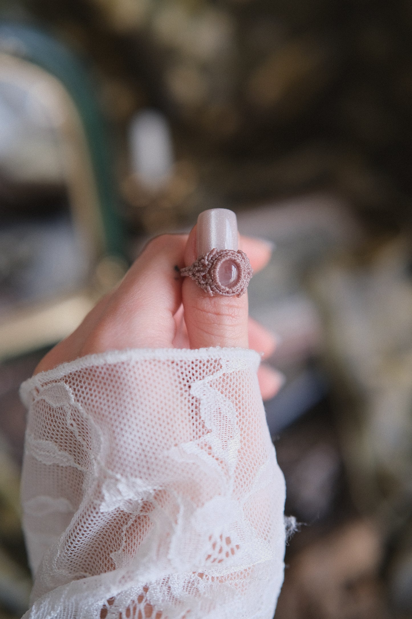 Anello ‘Maelys” con Quarzo Rosa