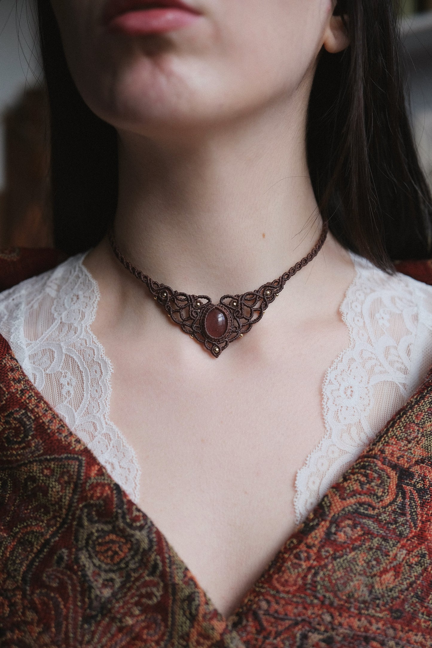 'Willow' Choker with Strawberry Quartz