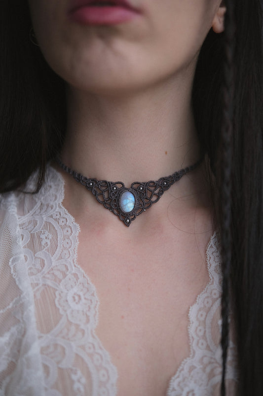 Girocollo ‘Salice’ con Labradorite Bianca