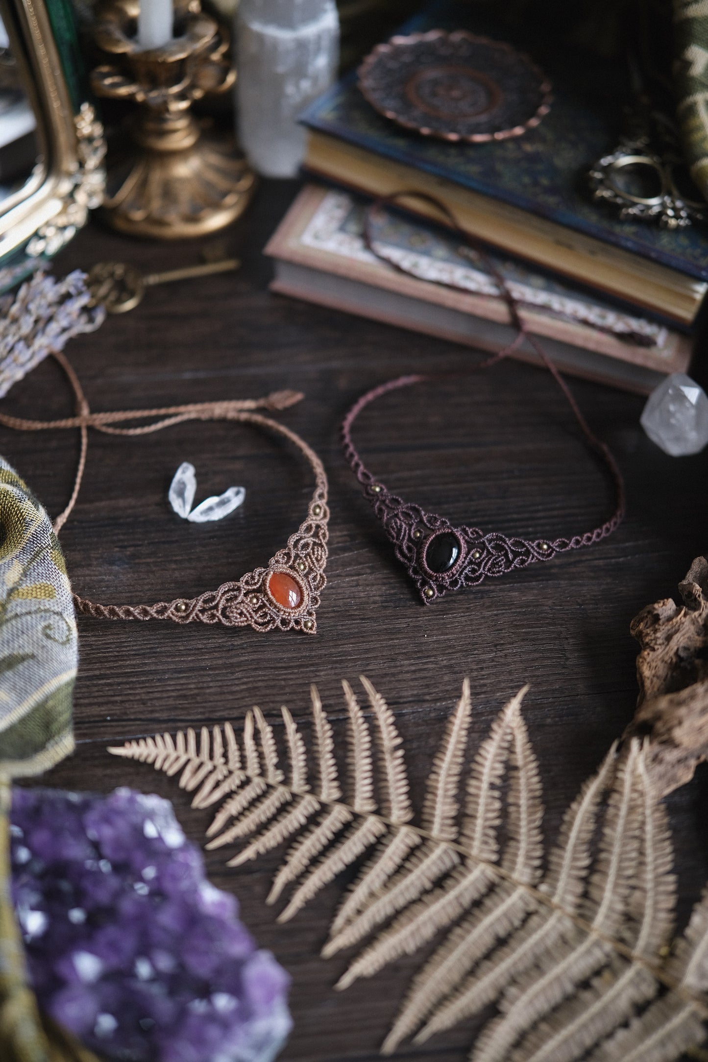 Girocollo ‘Amanita’ con Quarzo Fumè