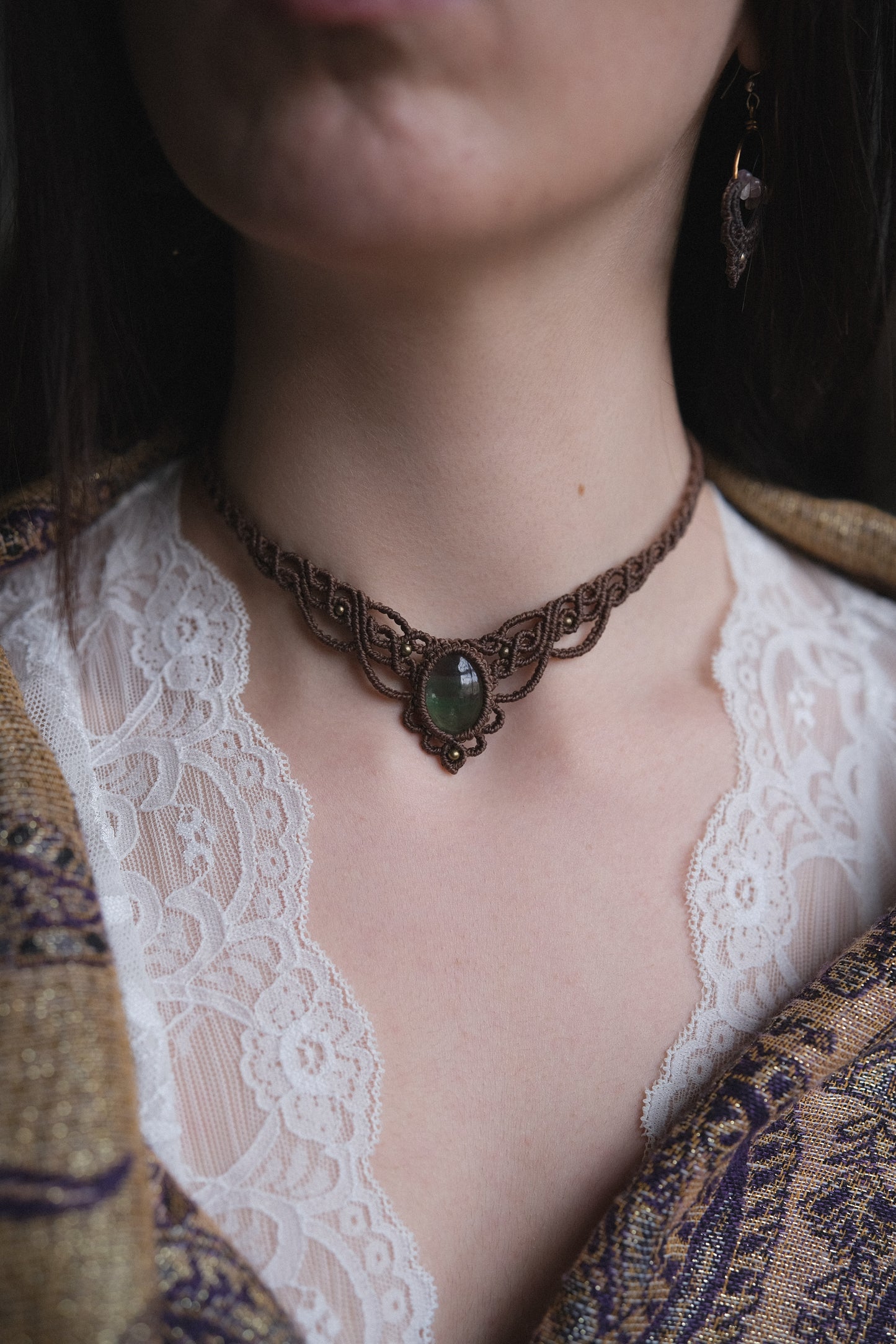 'Malva' Choker with Fluorite