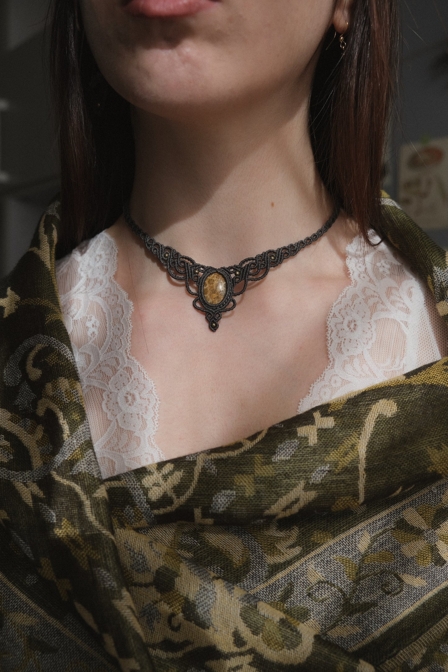 'Althaea' Necklace with Fossil Coral