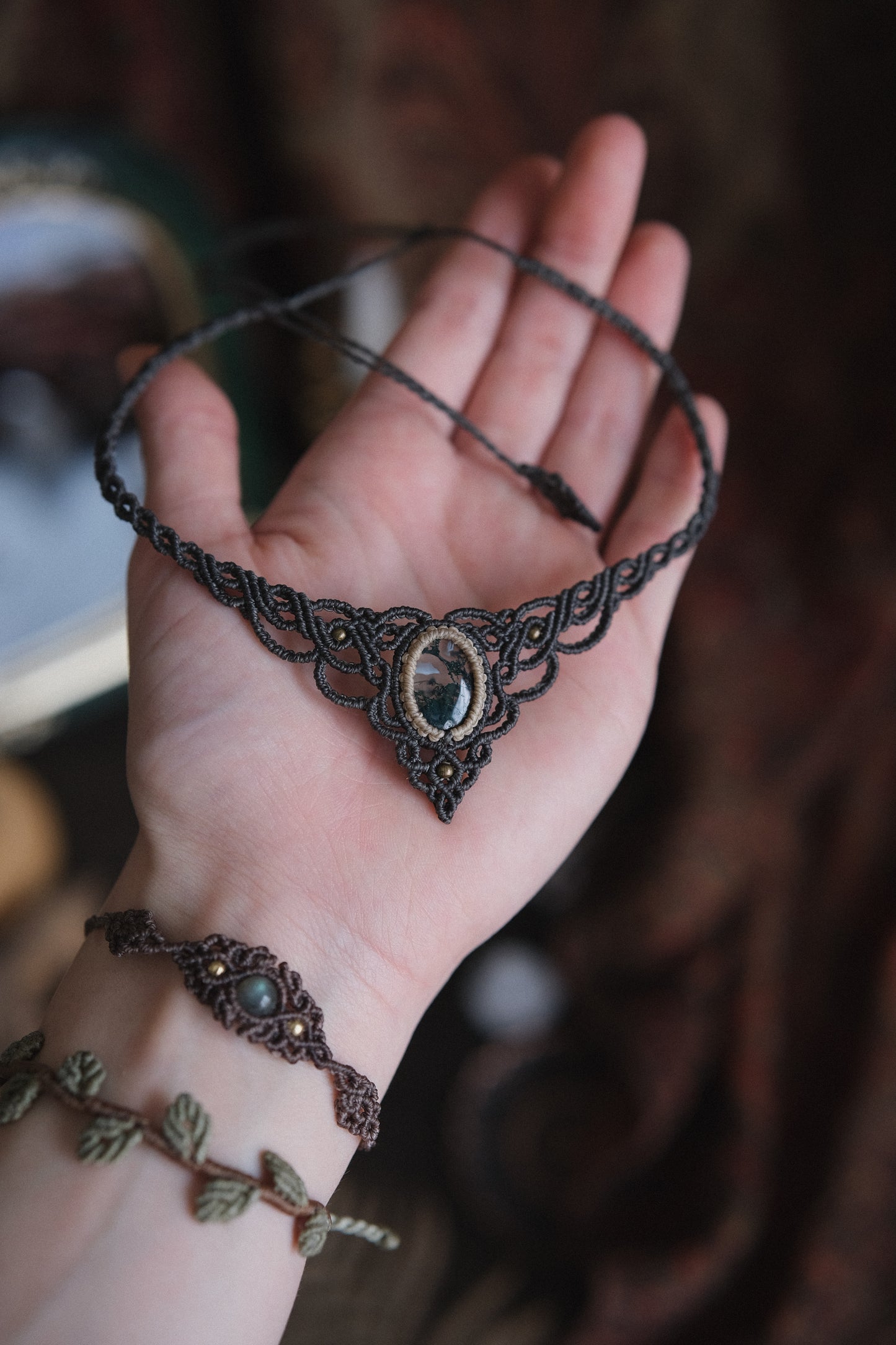 'Driade' Necklace with Moss Agate