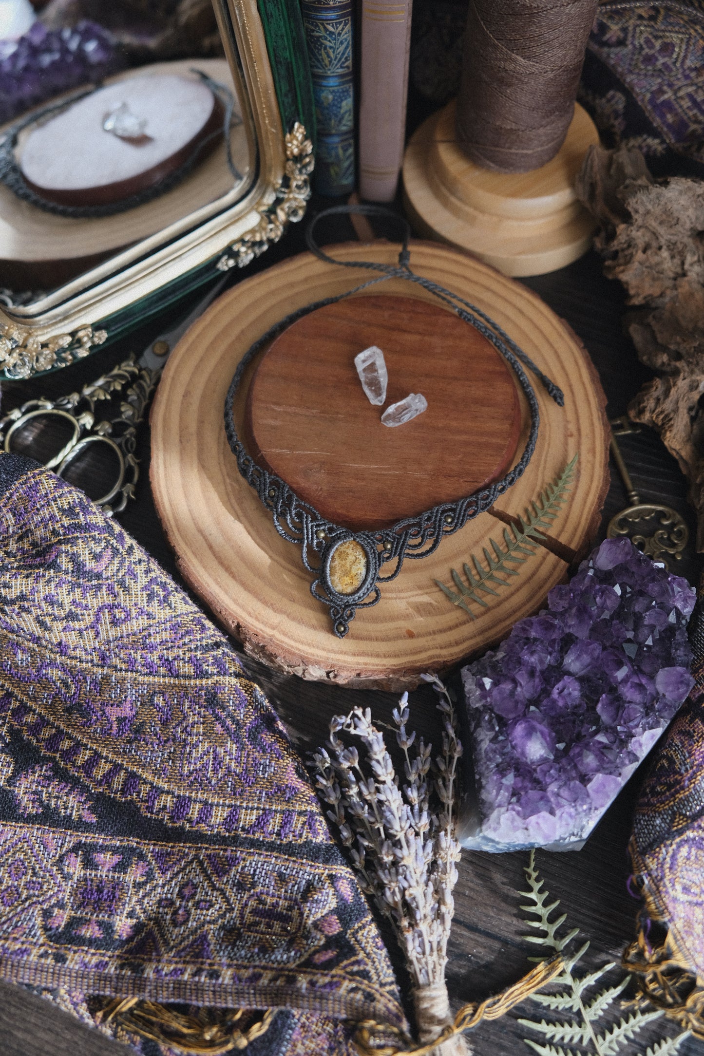 'Althaea' Necklace with Fossil Coral