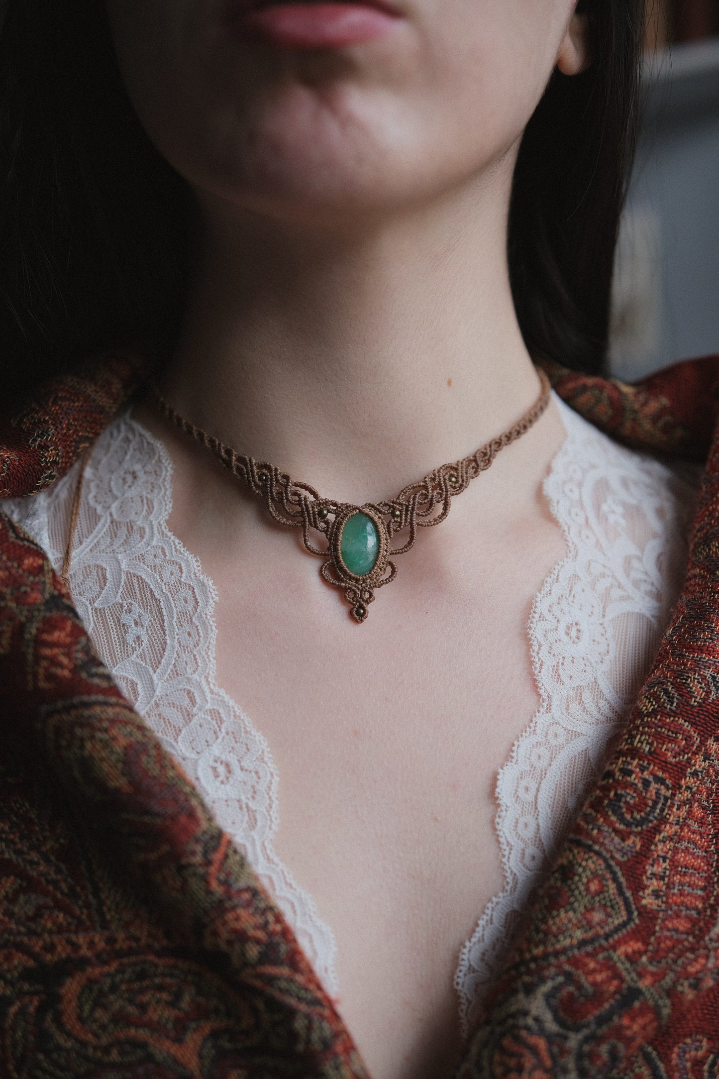 'Althaea' Choker with Chrysoprase