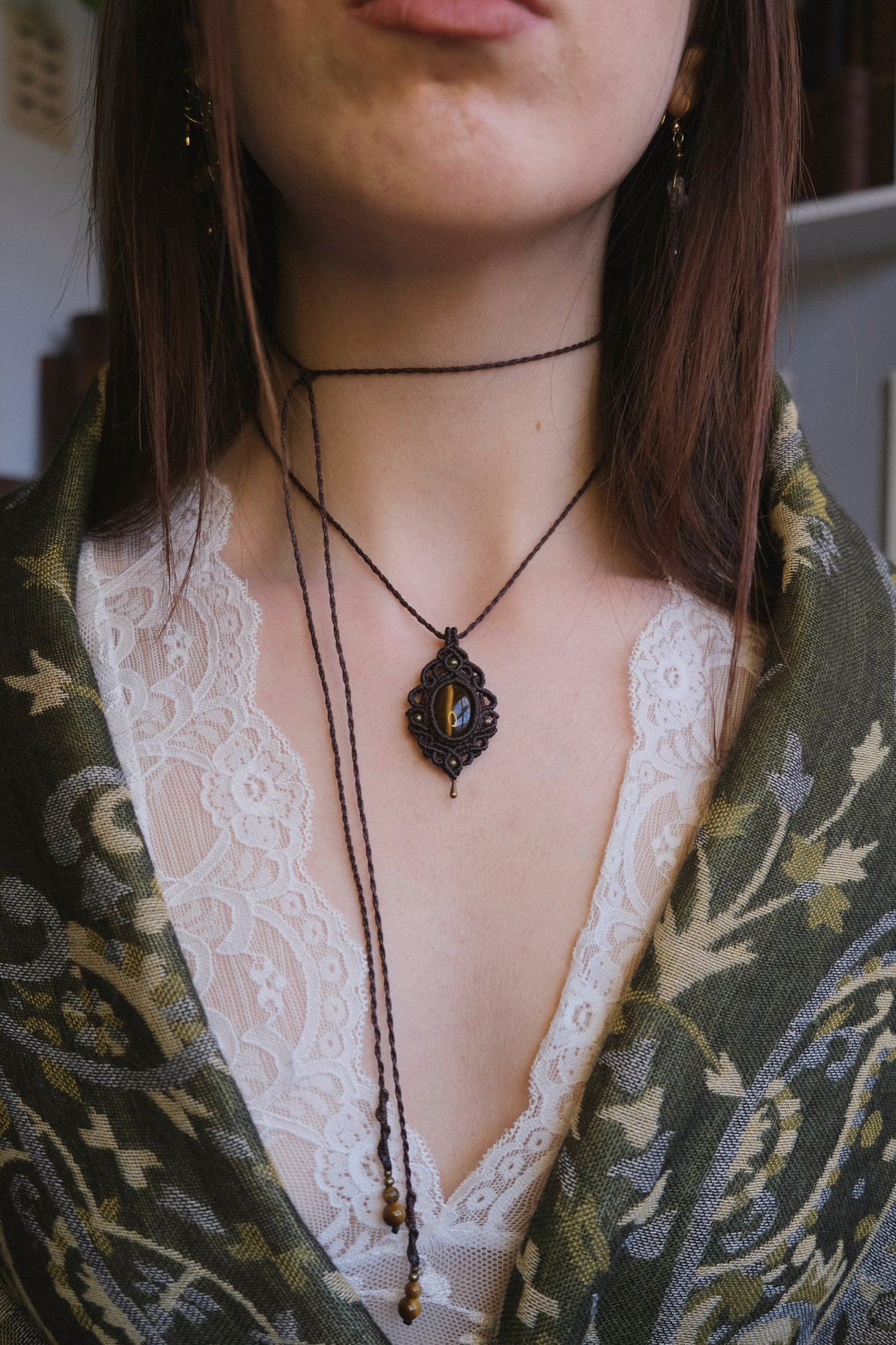 'Hydrangea' Pendant with Tiger's Eye
