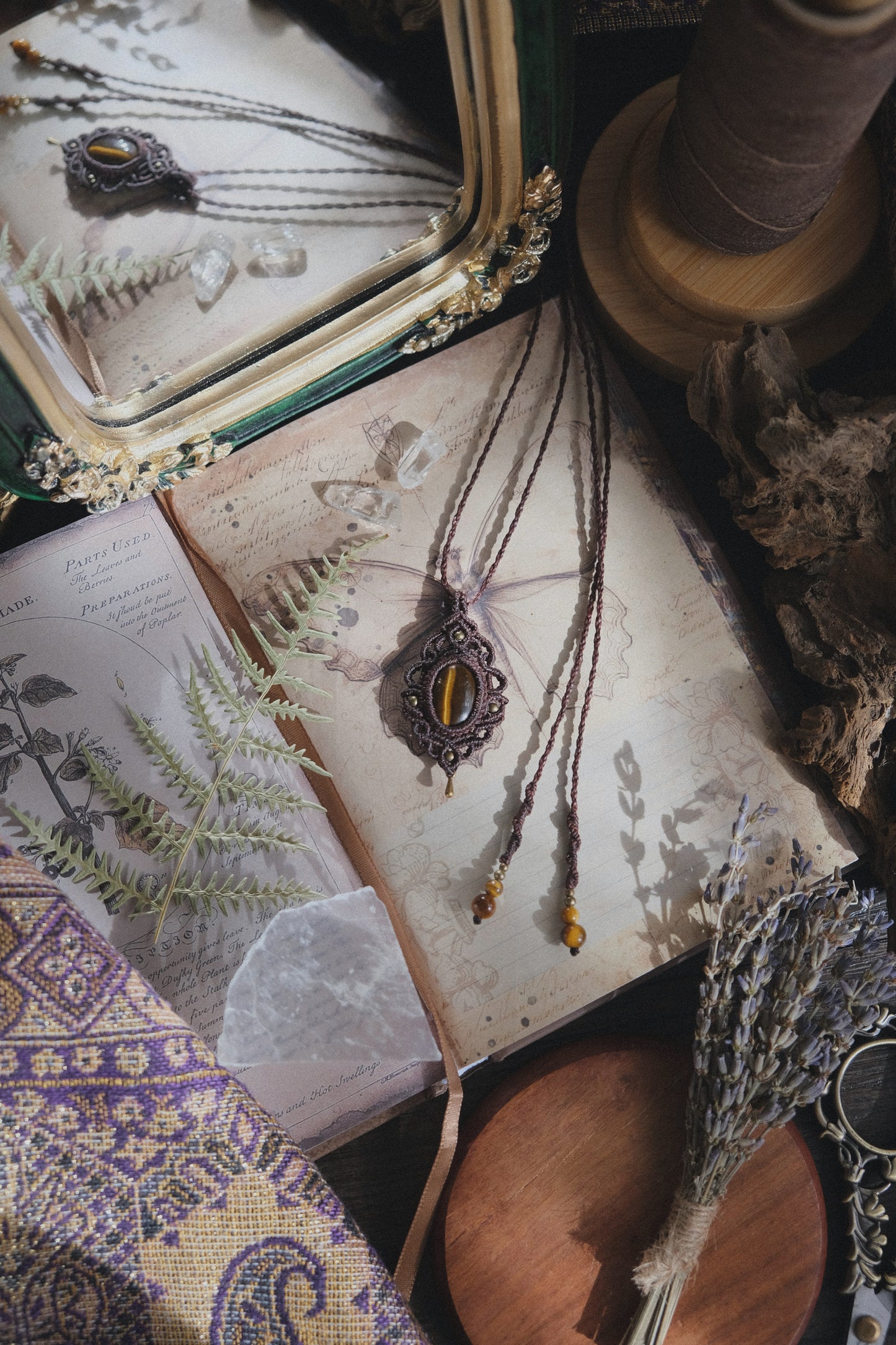 'Hydrangea' Pendant with Tiger's Eye