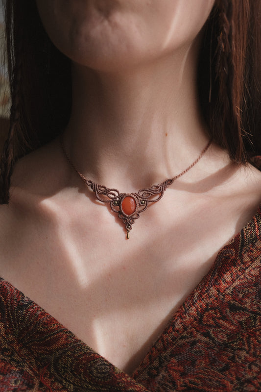 'Rugiada' Choker with Carnelian