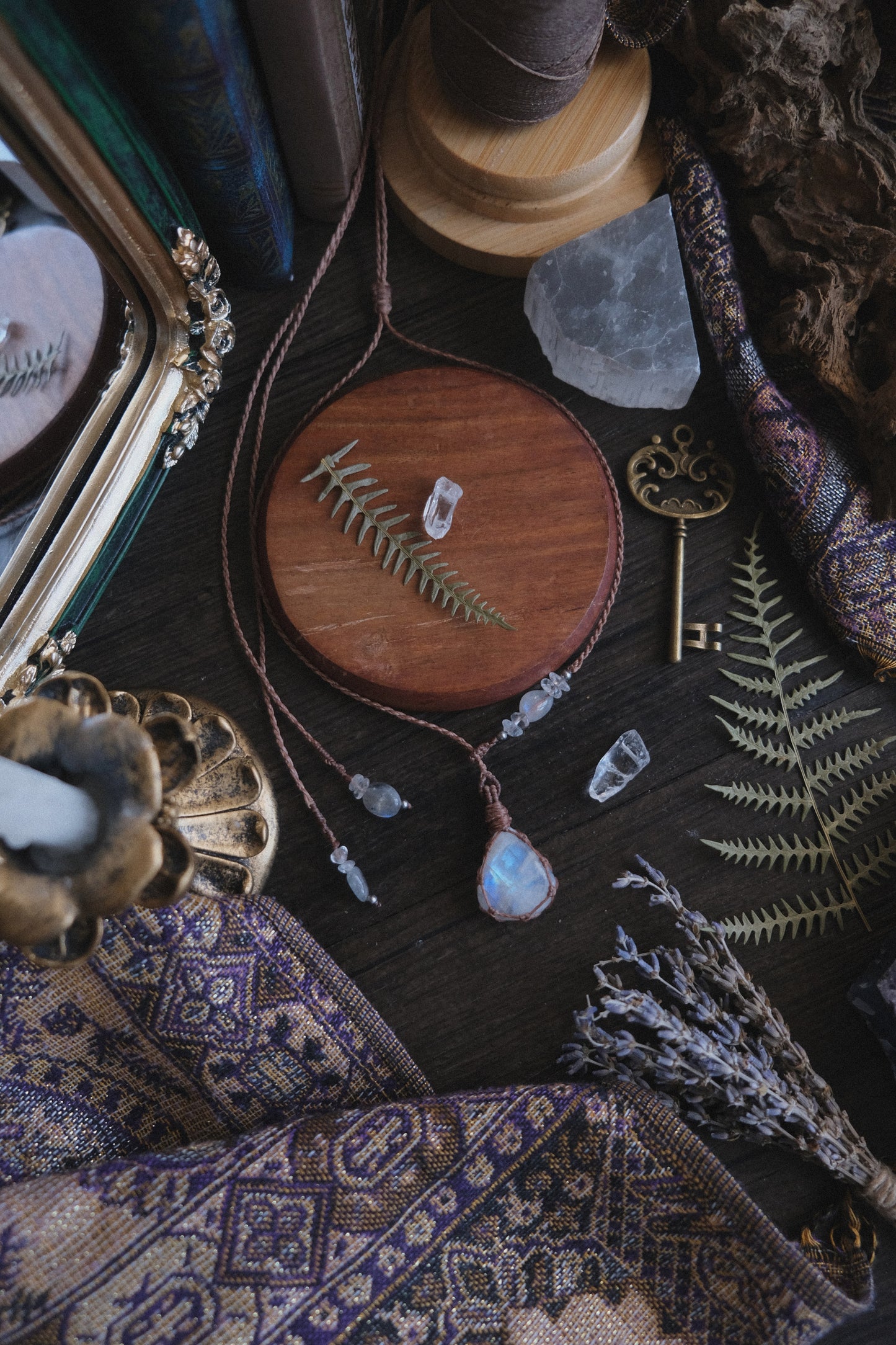 'Eirlys' Pendant with White Labradorite