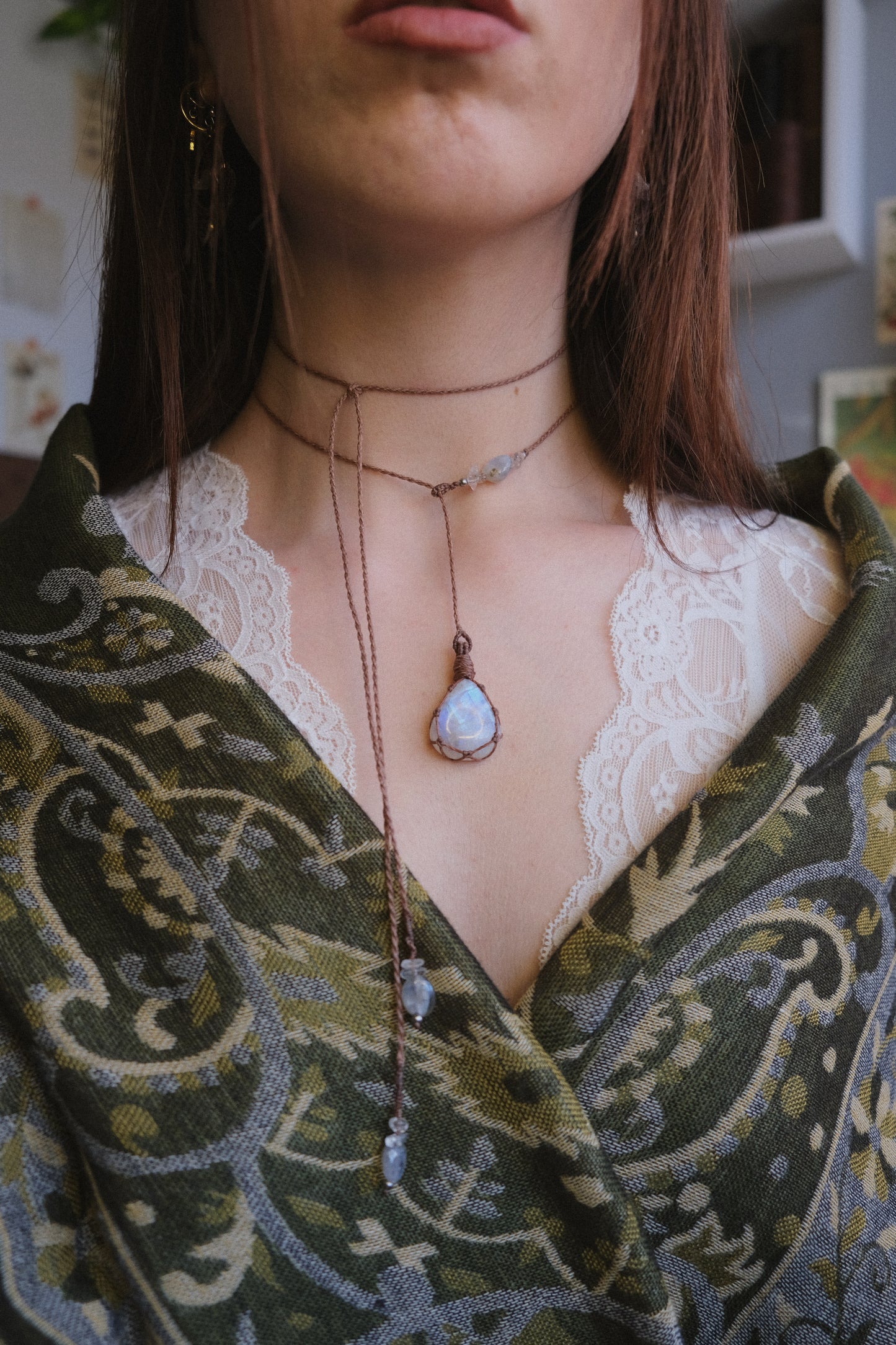 'Eirlys' Pendant with White Labradorite