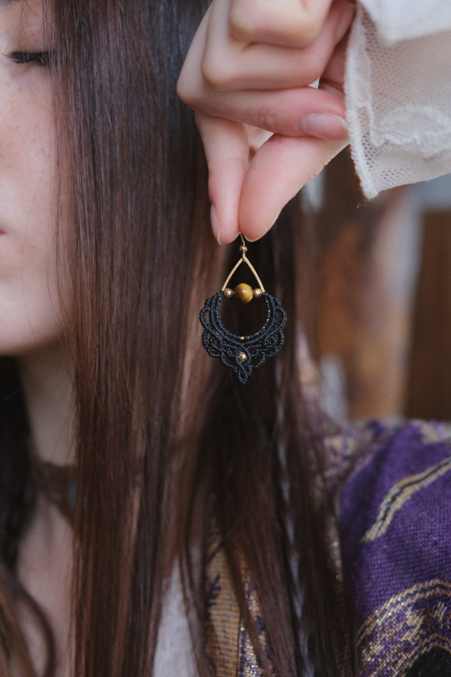 'Alyndra' Tiger's Eye Earrings