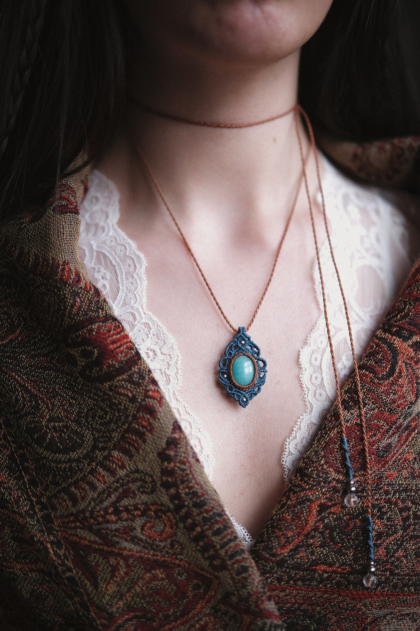 'Hydrangea' Pendant with Amazonite