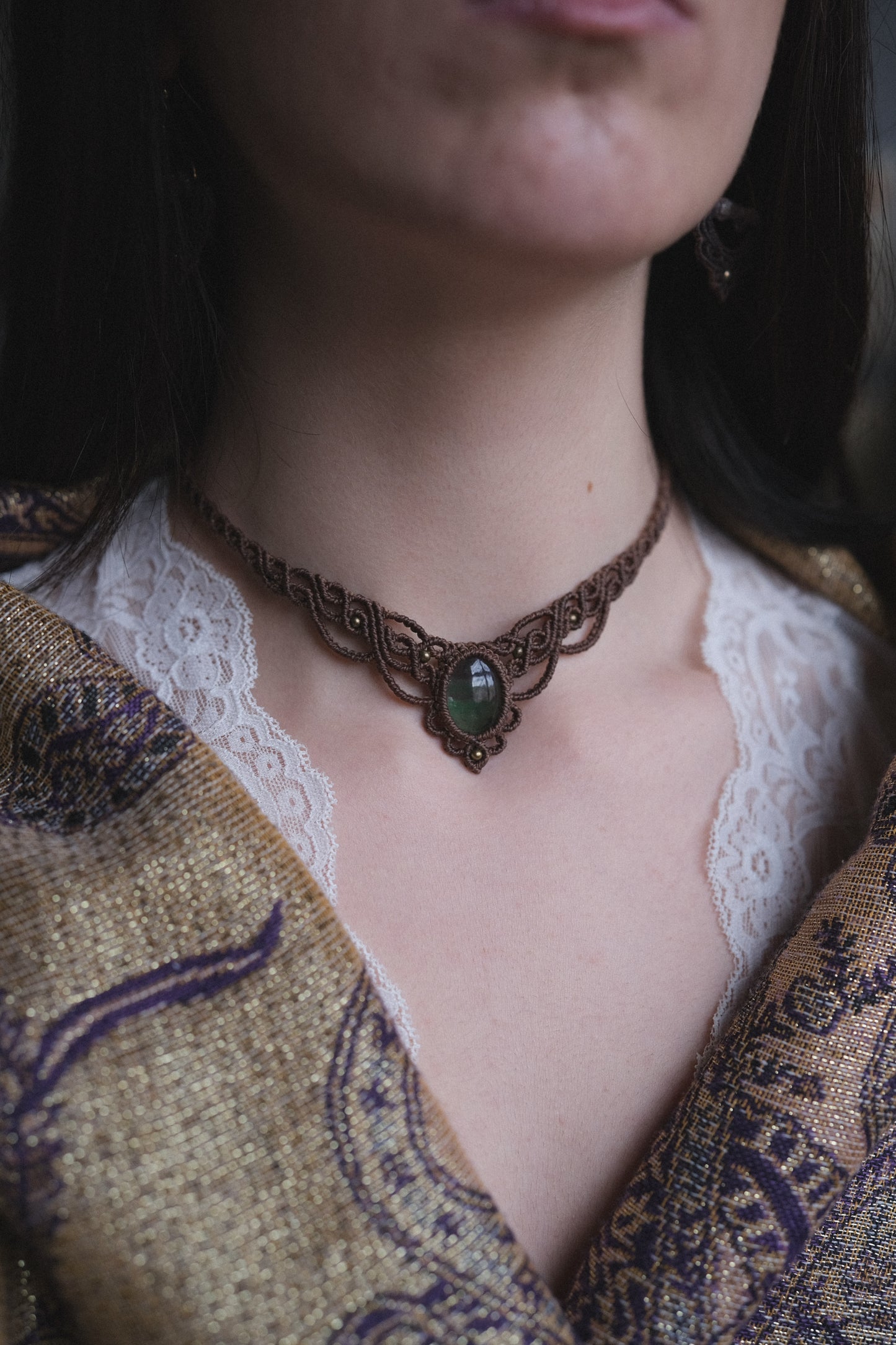 'Malva' Choker with Fluorite