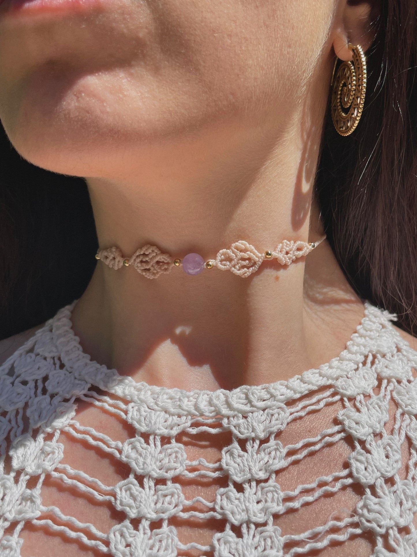 ‘Amaryllis’ Choker con Ametista Lavanda