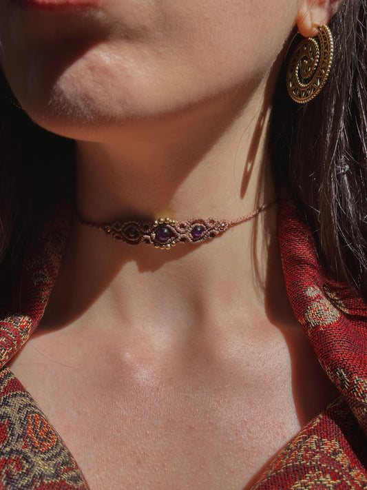 ‘Verbena’ Choker con Ametista