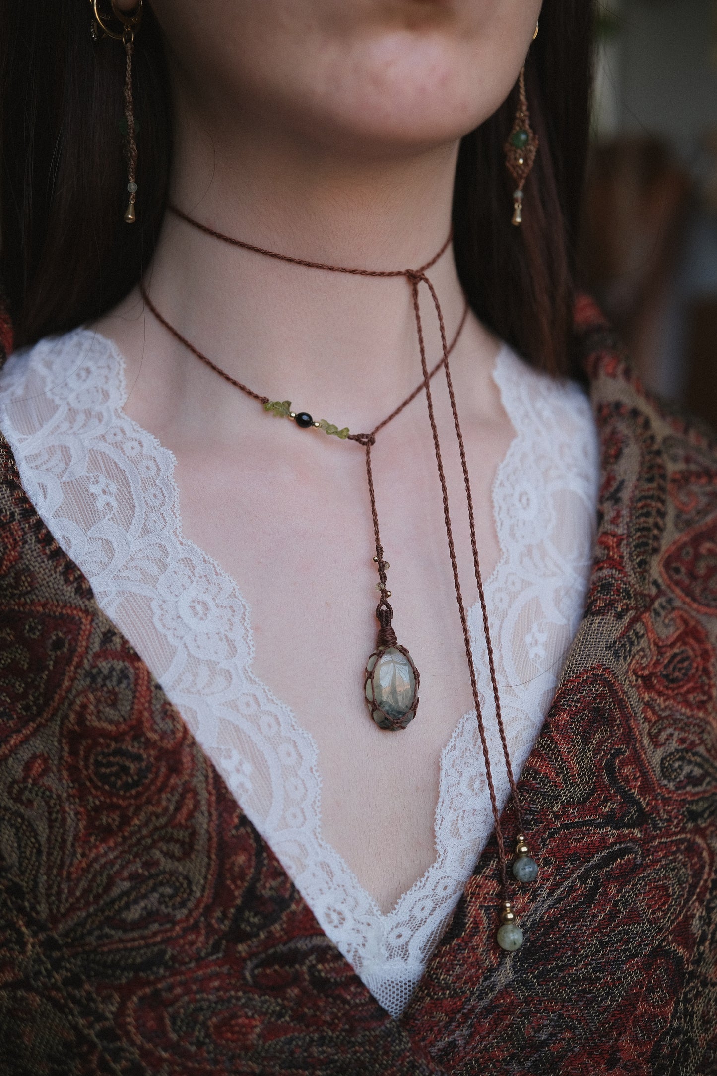 Ciondolo ‘Eirlys’ con Prehnite