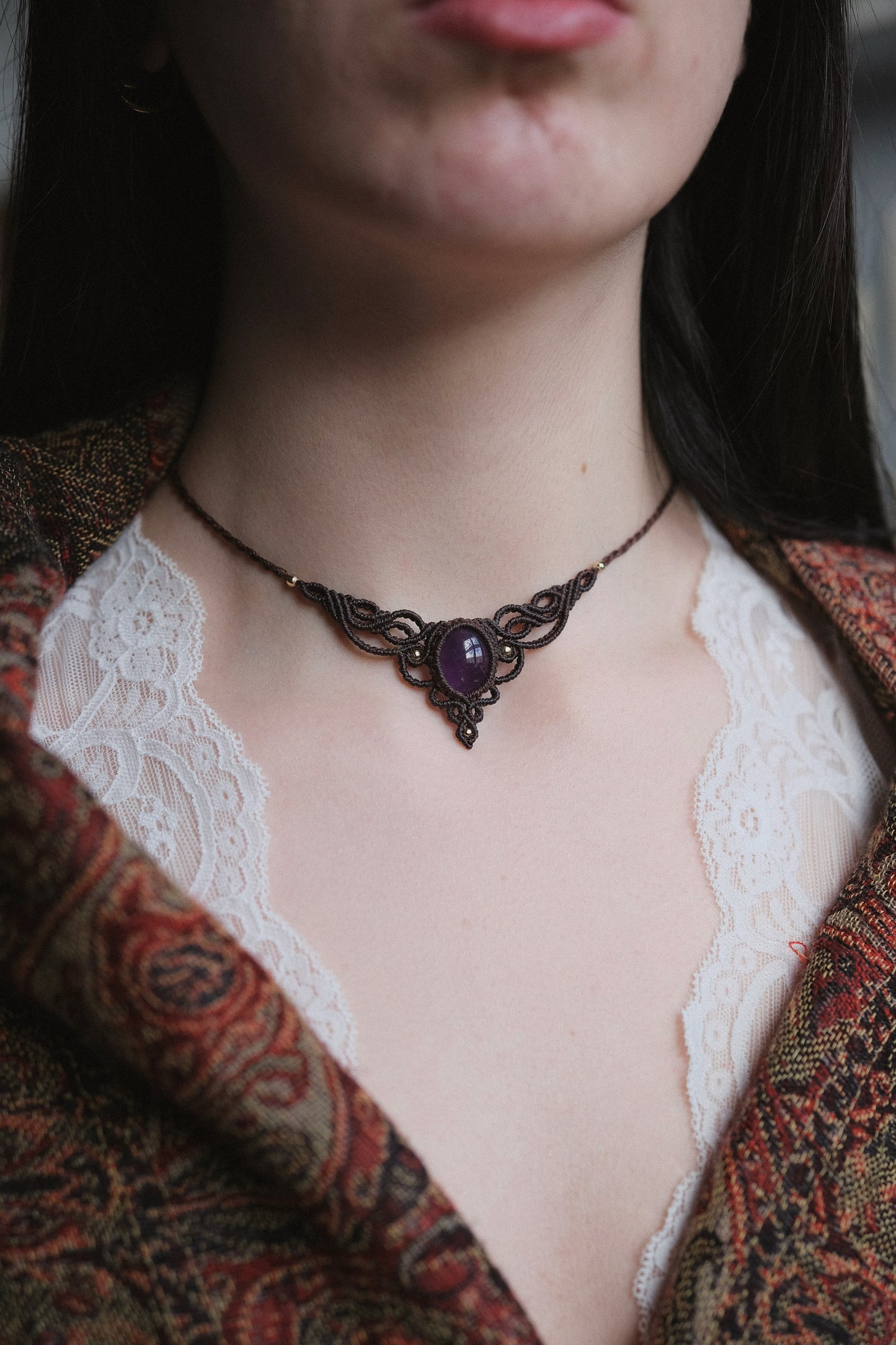 'Dew' Necklace with Amethyst