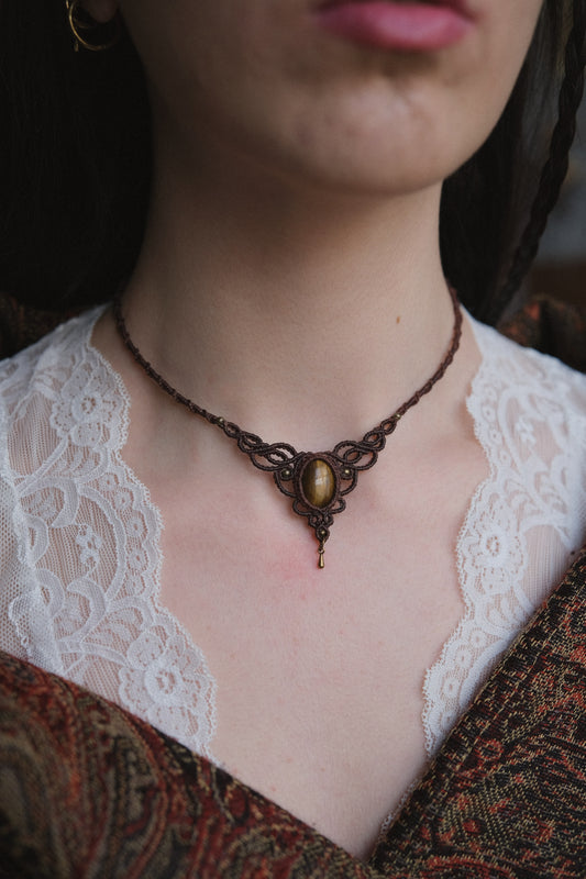 Girocollo ‘Silene’ con Occhio di Tigre