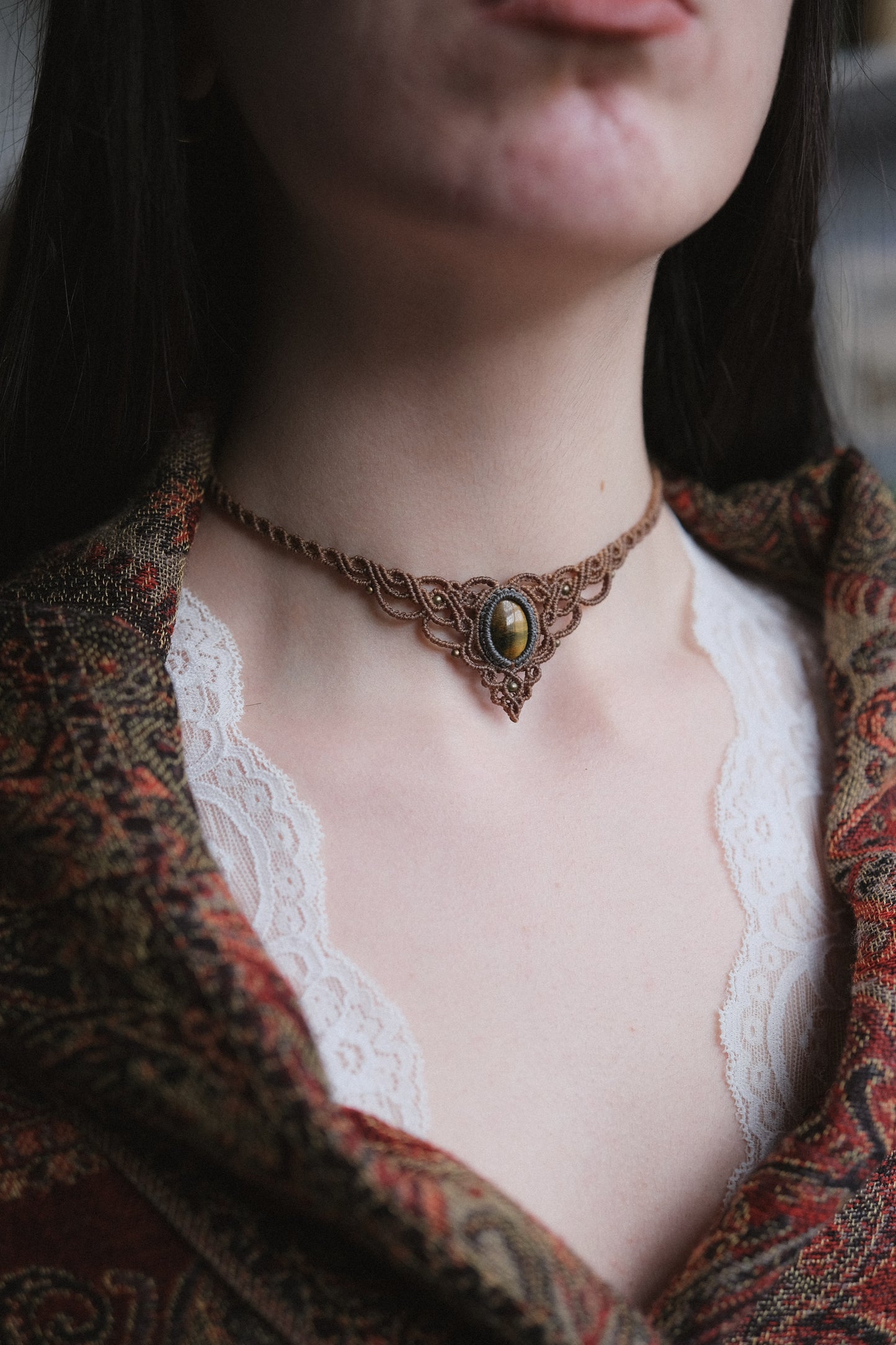 'Driade'-Choker mit Tigerauge