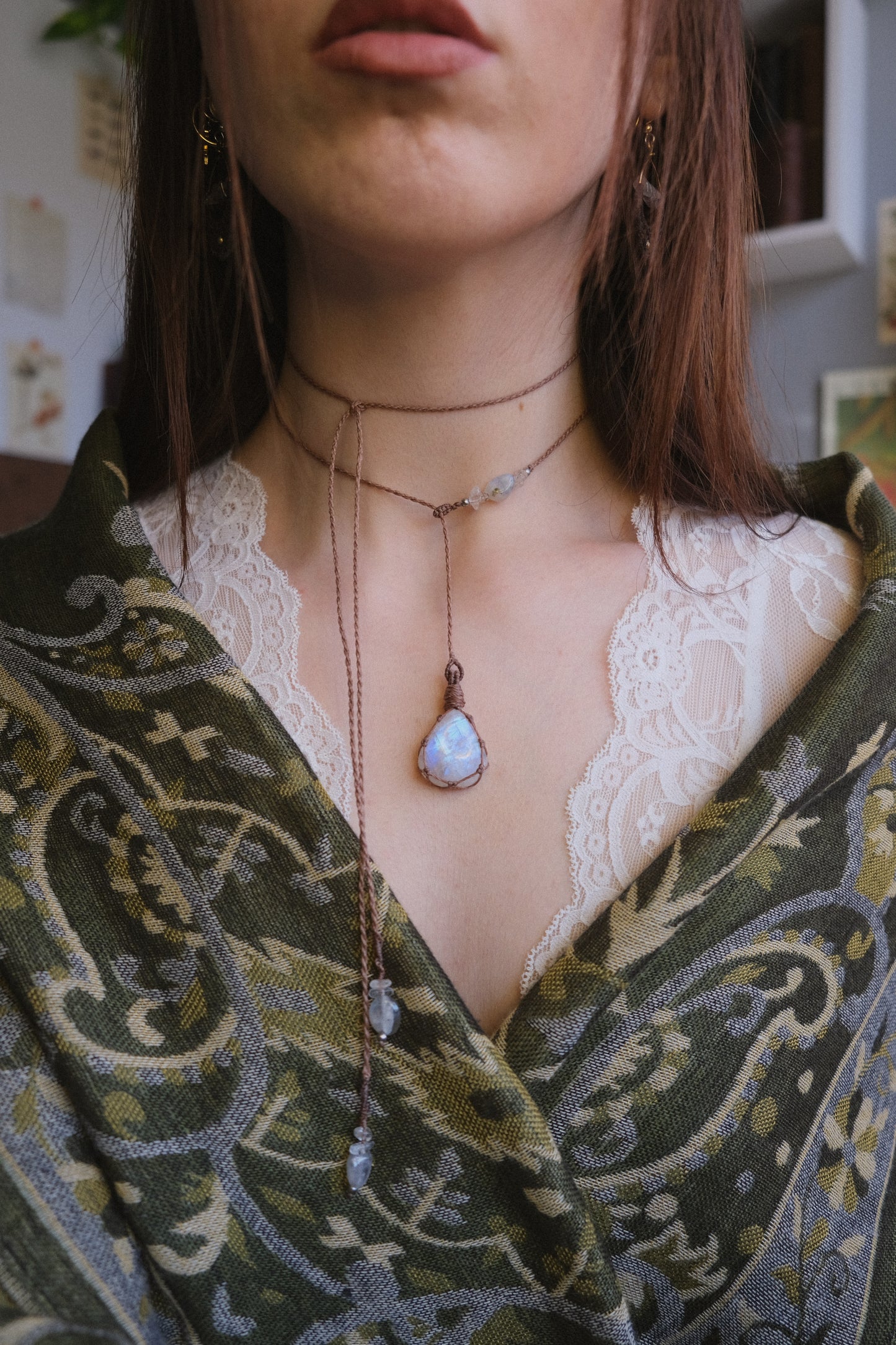 'Eirlys' Pendant with White Labradorite