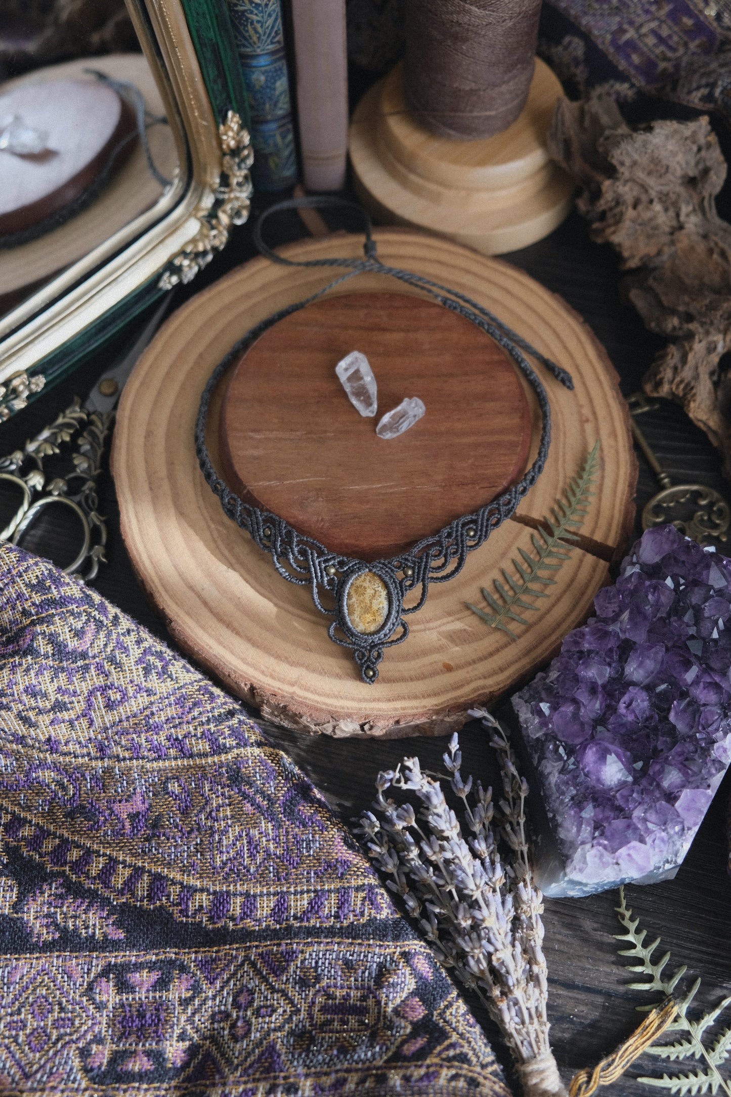 'Althaea' Necklace with Fossil Coral
