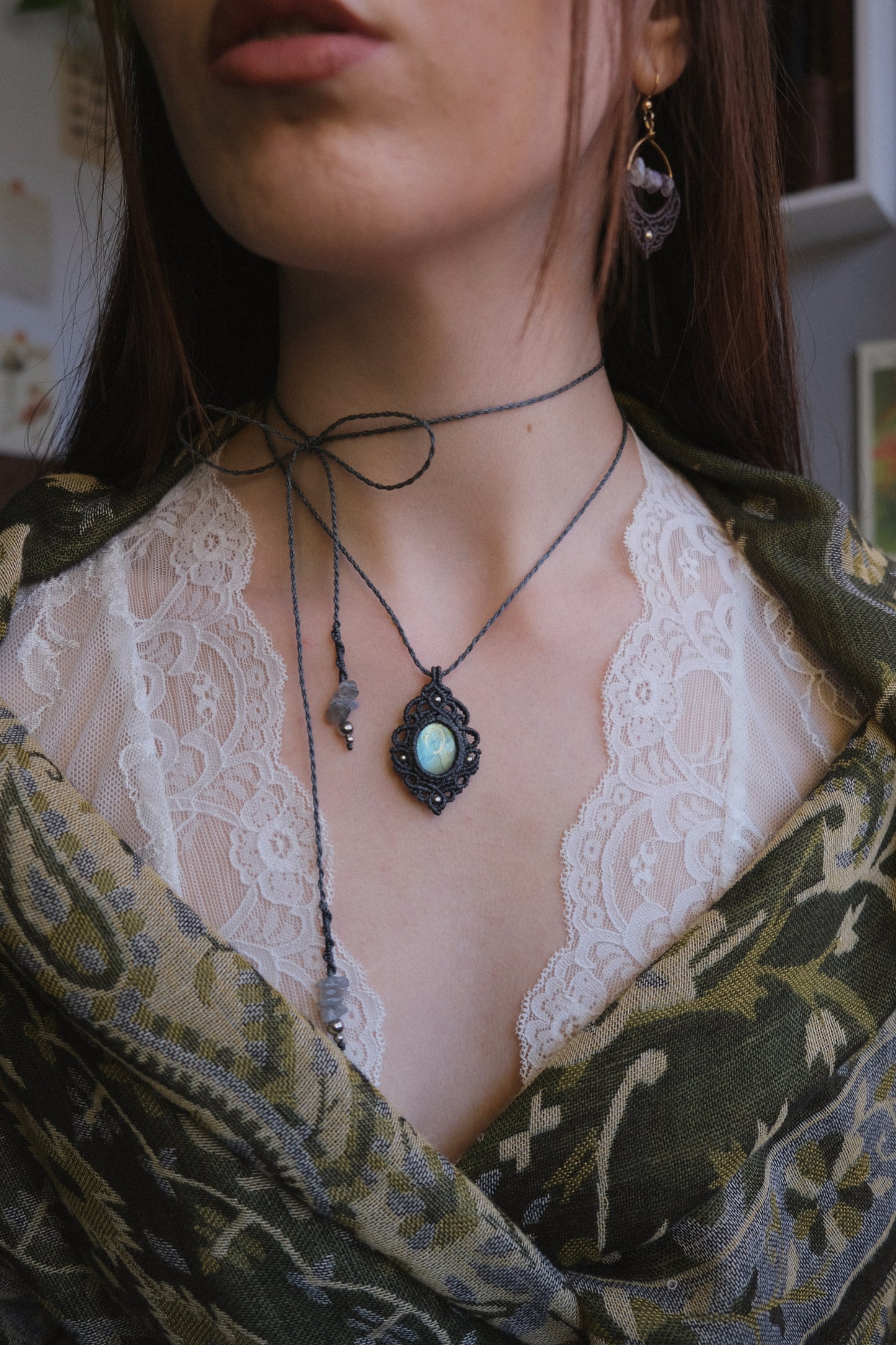 'Hydrangea' Pendant with Labradorite