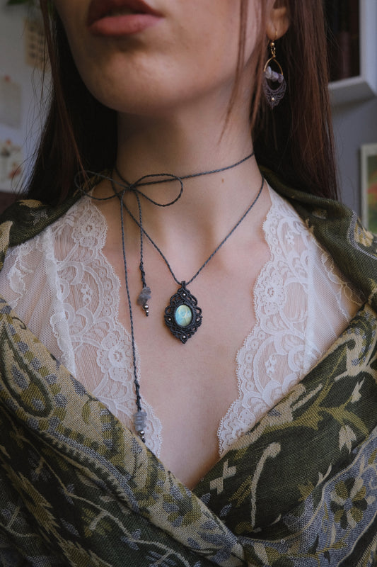 'Hydrangea' Pendant with Labradorite