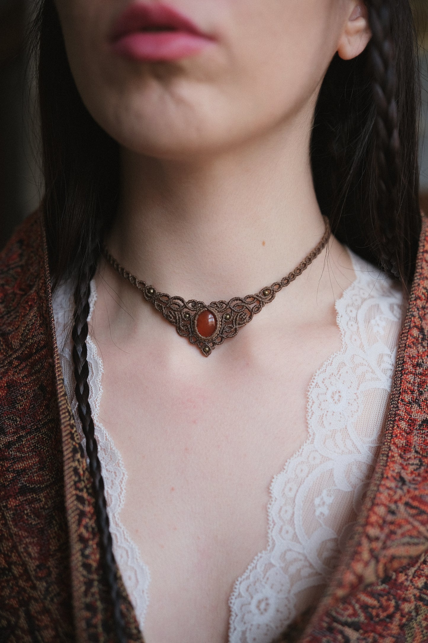 Girocollo ‘Amanita’ con Corniola