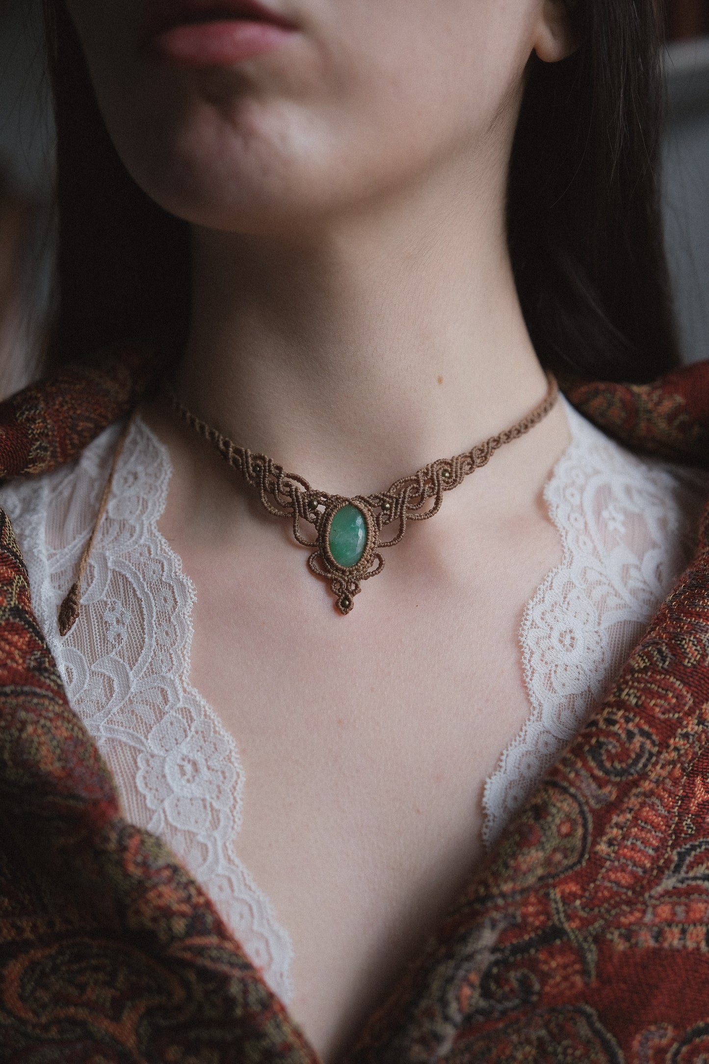 'Althaea' Choker with Chrysoprase