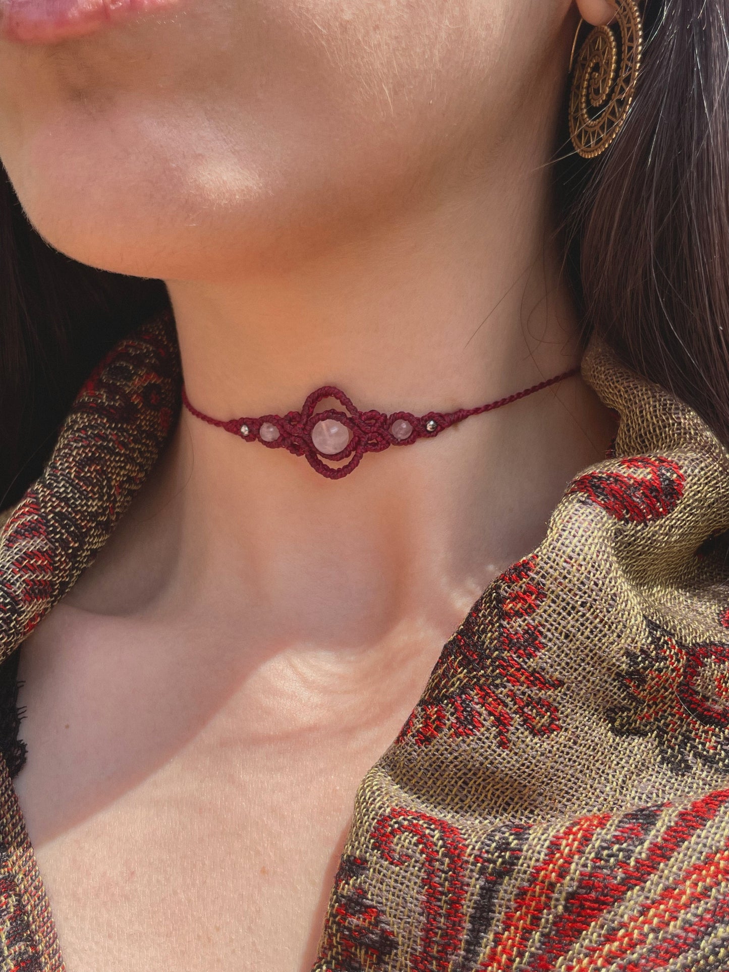 ‘Dittamo’ Choker con Quarzo Rosa