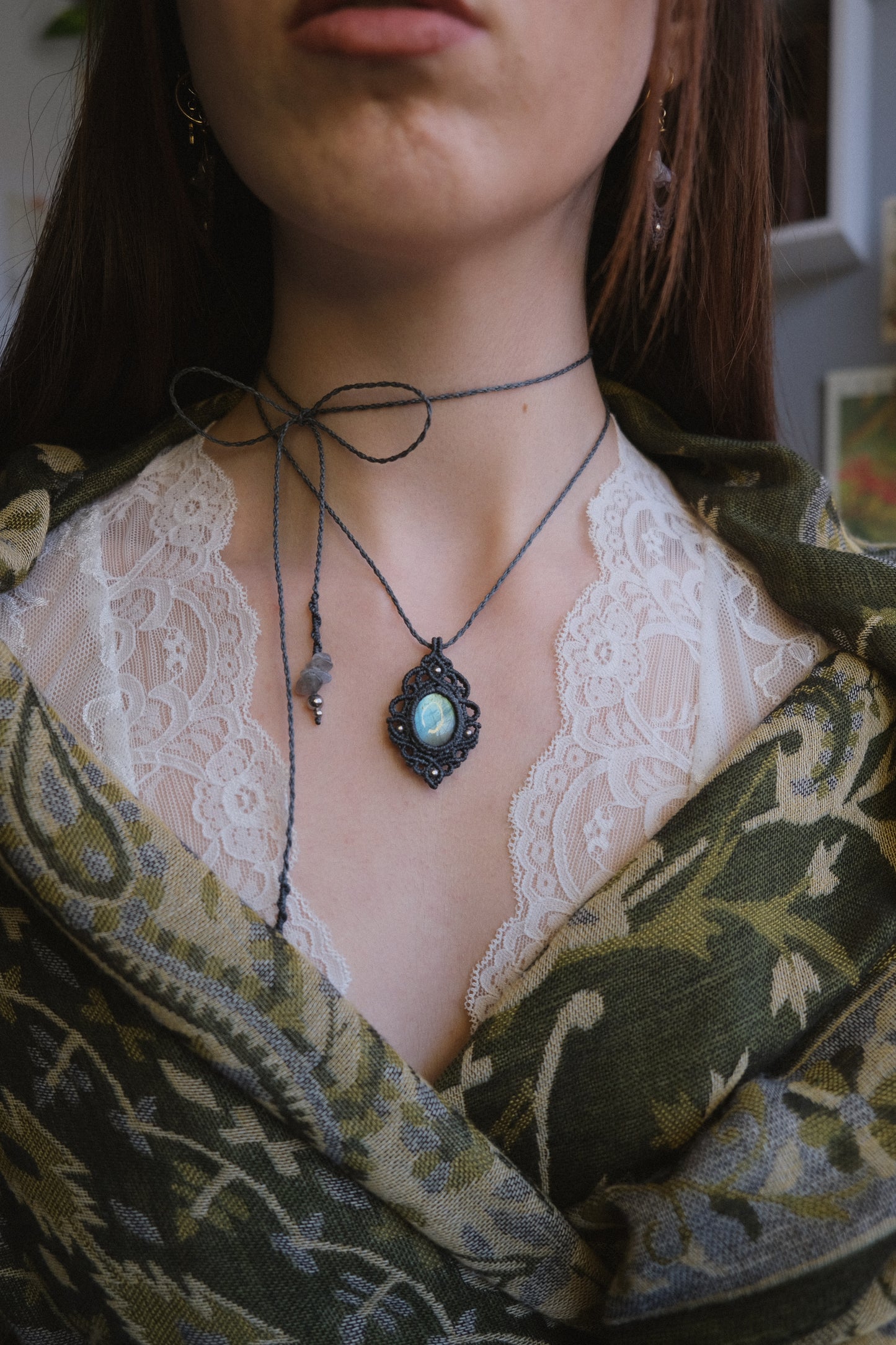 'Hydrangea' Pendant with Labradorite